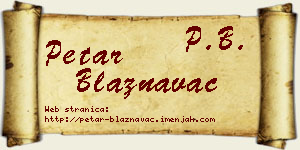 Petar Blaznavac vizit kartica